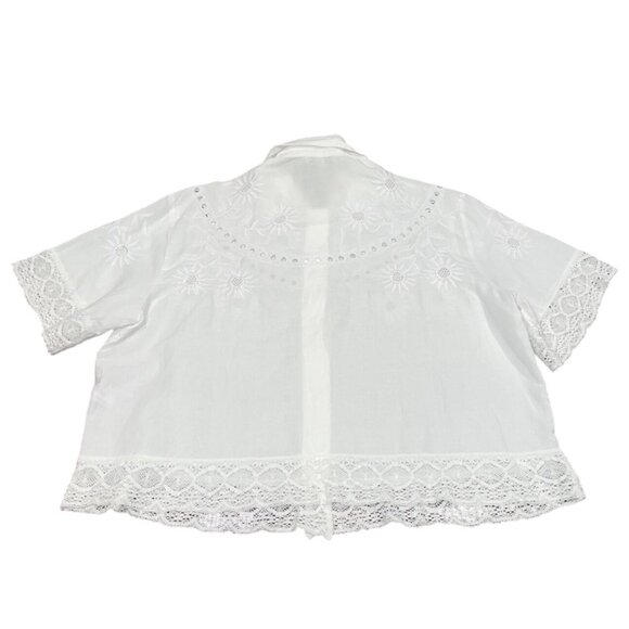 NWT Madewell Sz XL White Embroidered Lace Button-Up Shirt NV206 - Picture 7 of 12